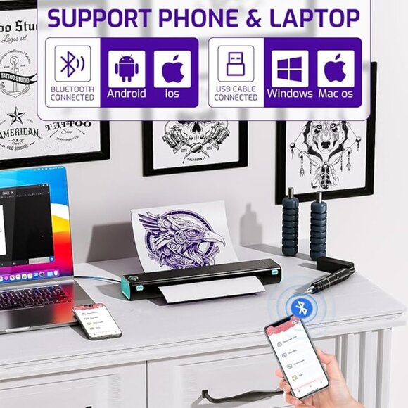 Phomemo M08F Ultra Wireless Tattoo Stencil Printer Stencil Printer for Tattooing - Picture 3 of 5